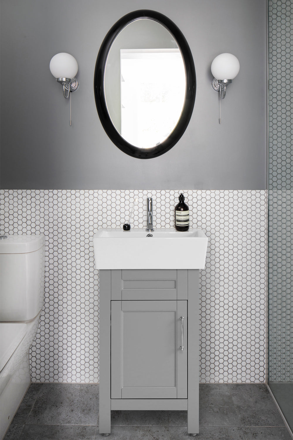 18 Inch Gray Selena Bathroom Vanity with Countertop