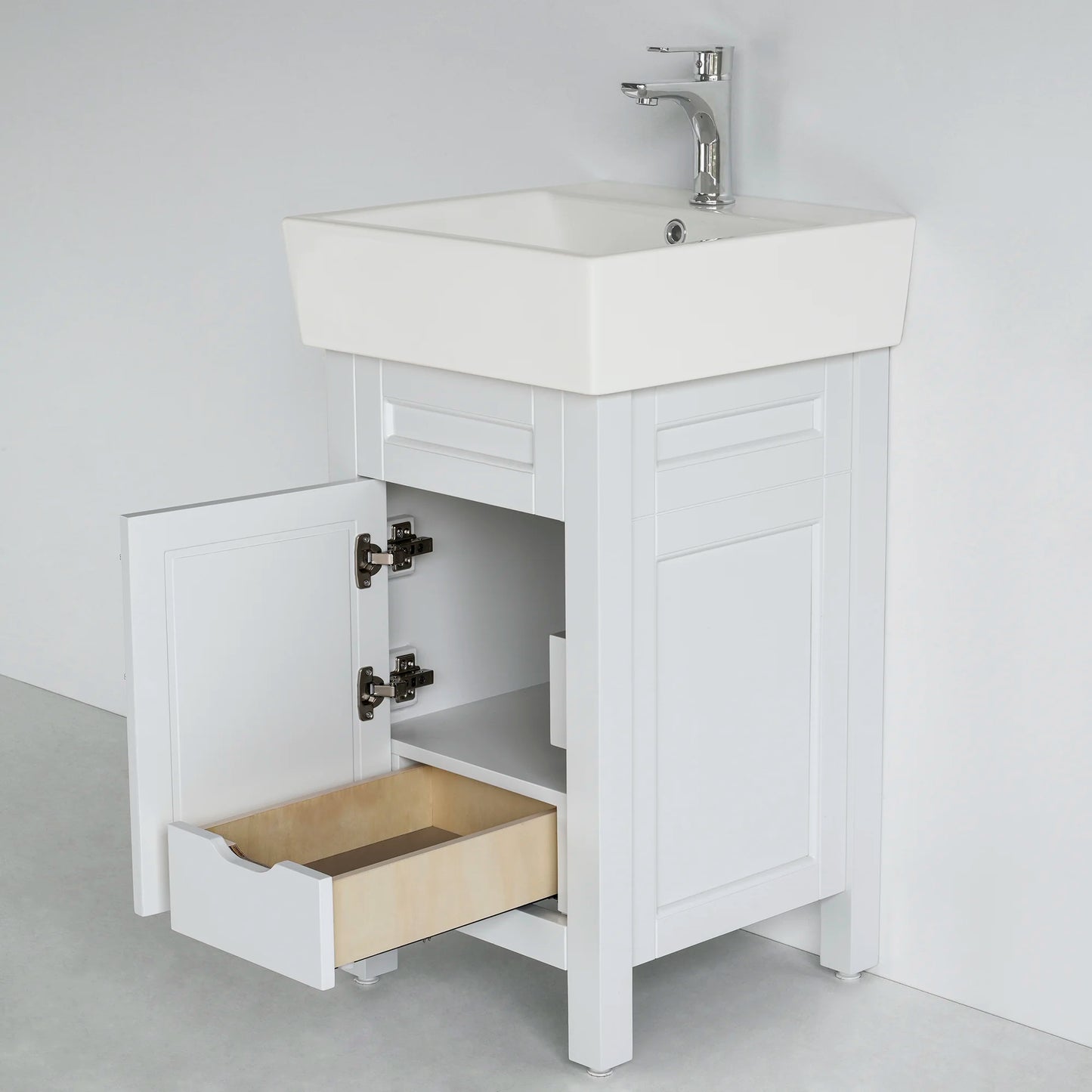 18 Inch White Selena Bathroom Vanity with Countertop