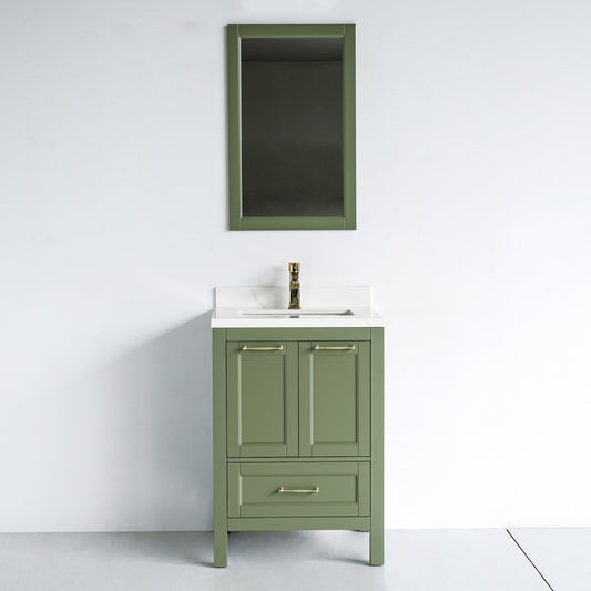 24 Inch Green Selena Bathroom Vanity with Countertop
