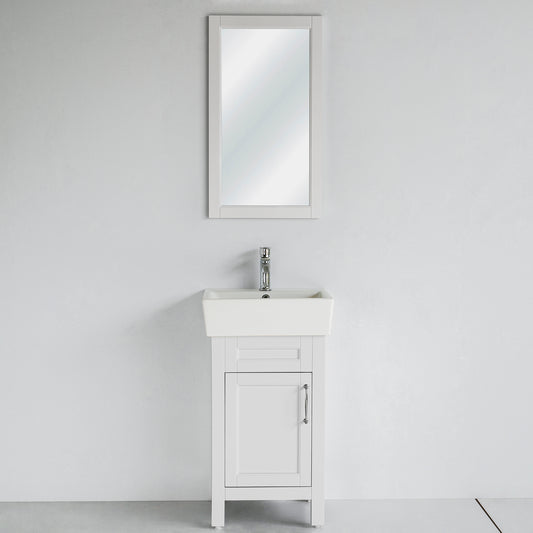 18 Inch White Selena Bathroom Vanity with Countertop