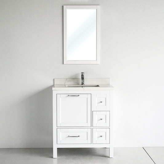 30 Inch White Selena Bathroom Vanity with Countertop