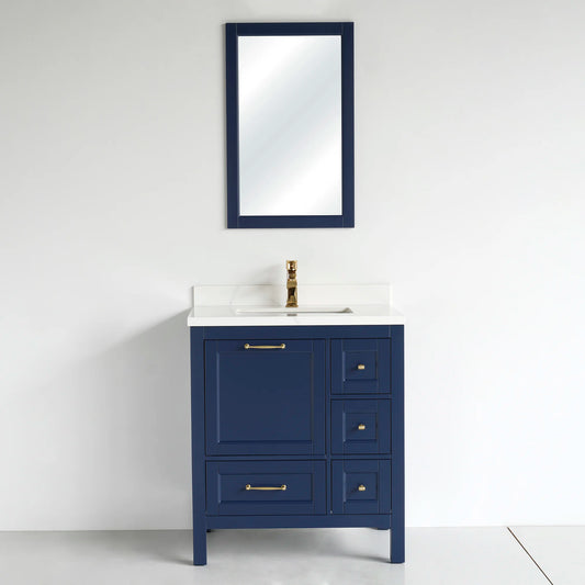 30 Inch Navy Blue Selena Bathroom Vanity with Countertop