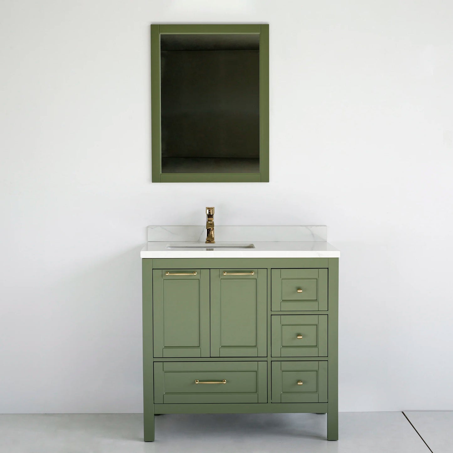 36 Inch Green Selena Bathroom Vanity with Countertop