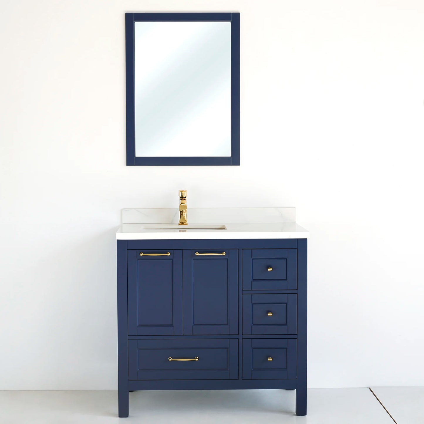 36 Inch Navy Blue Selena Bathroom Vanity with Countertop