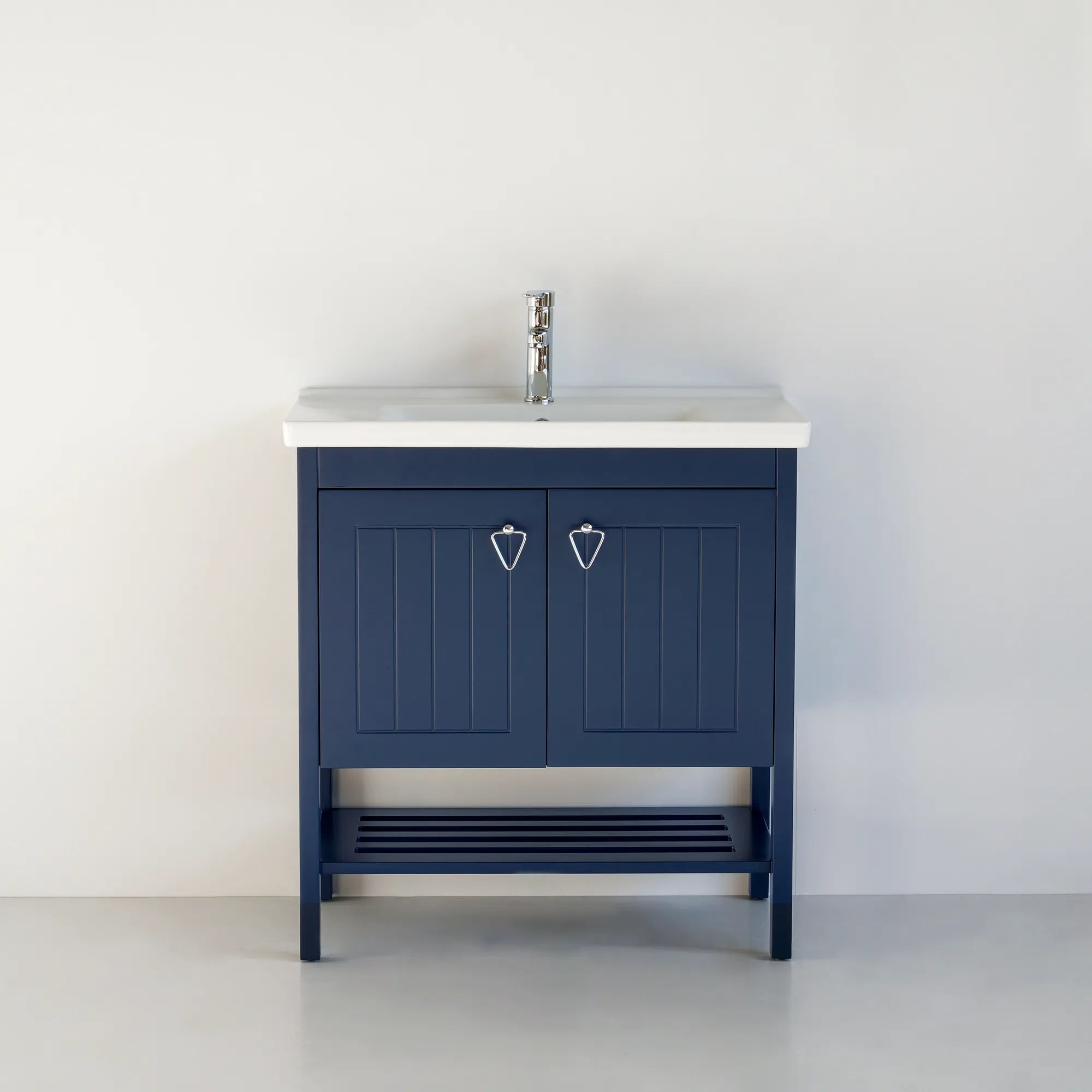 32 Inch Navy Blue Polo Freestanding Single Sink Bathroom Vanity with C ...