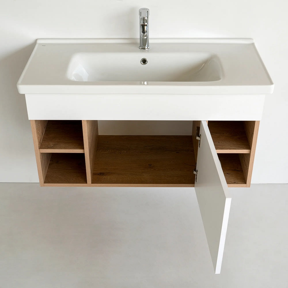 40 Inch Light Oak Lotus Single Sink Bathroom Vanity