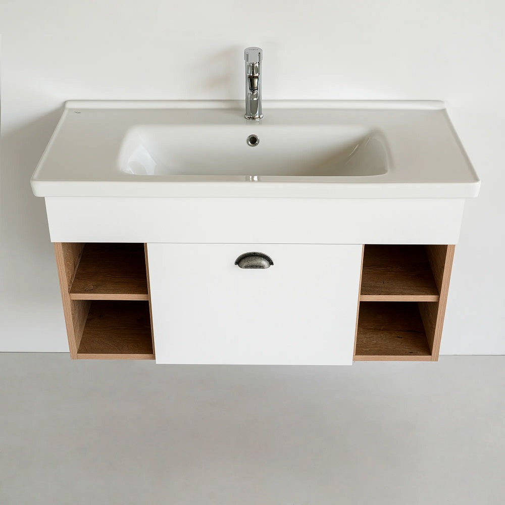 40 Inch Light Oak Lotus Single Sink Bathroom Vanity