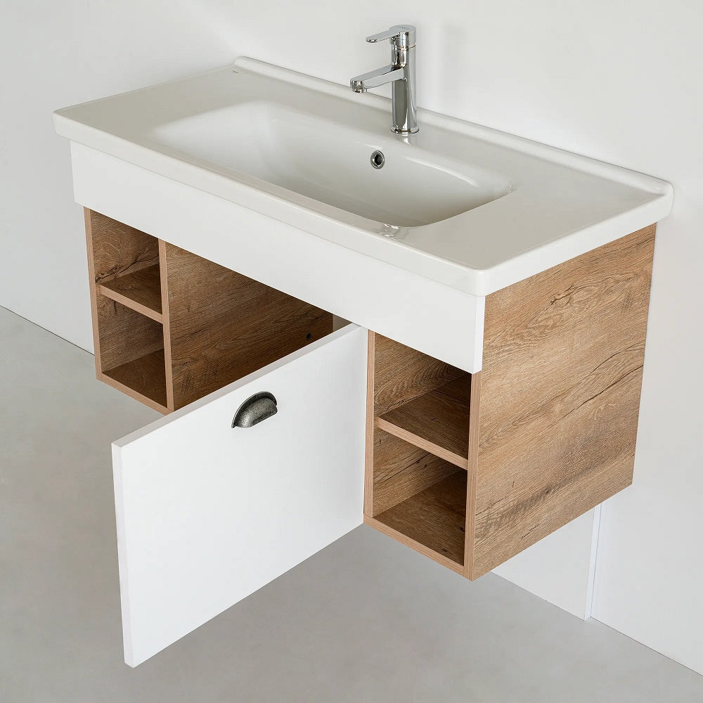 40 Inch Light Oak Lotus Single Sink Bathroom Vanity