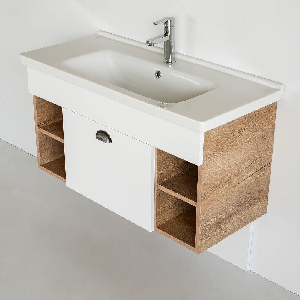 40 Inch Light Oak Lotus Single Sink Bathroom Vanity