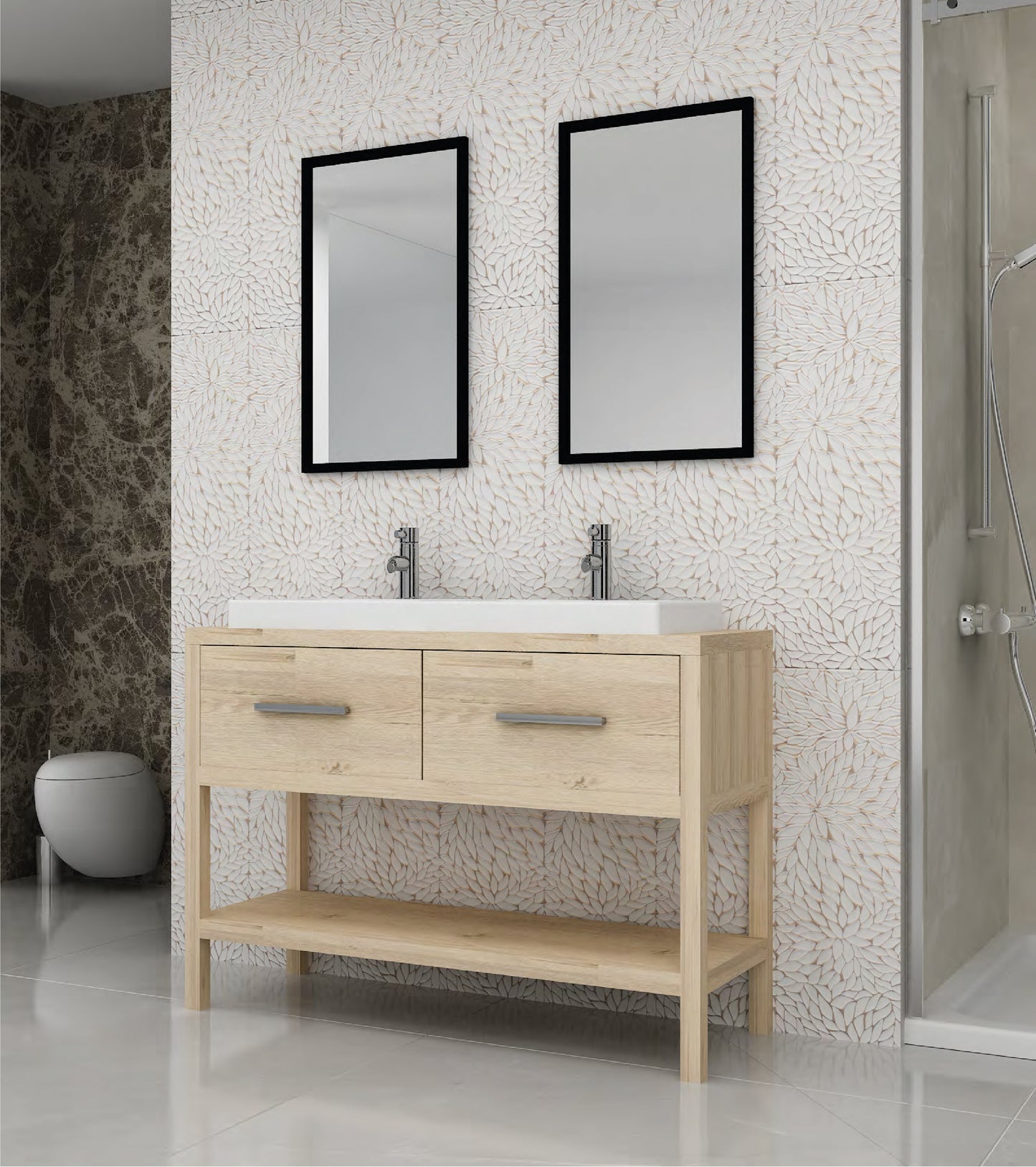 60 Inch Beechwood Sequoia Double Sink Bathroom Vanity with Countertop