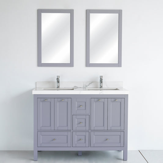 48 Inch Gray Selena Double Sink Bathroom Vanity