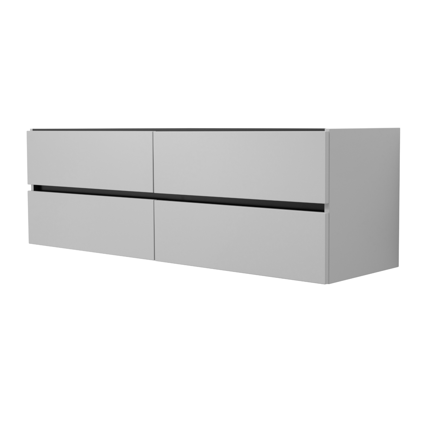 60 Inch Matte Cashmere Veneto Floating Bathroom Vanity with Countertop