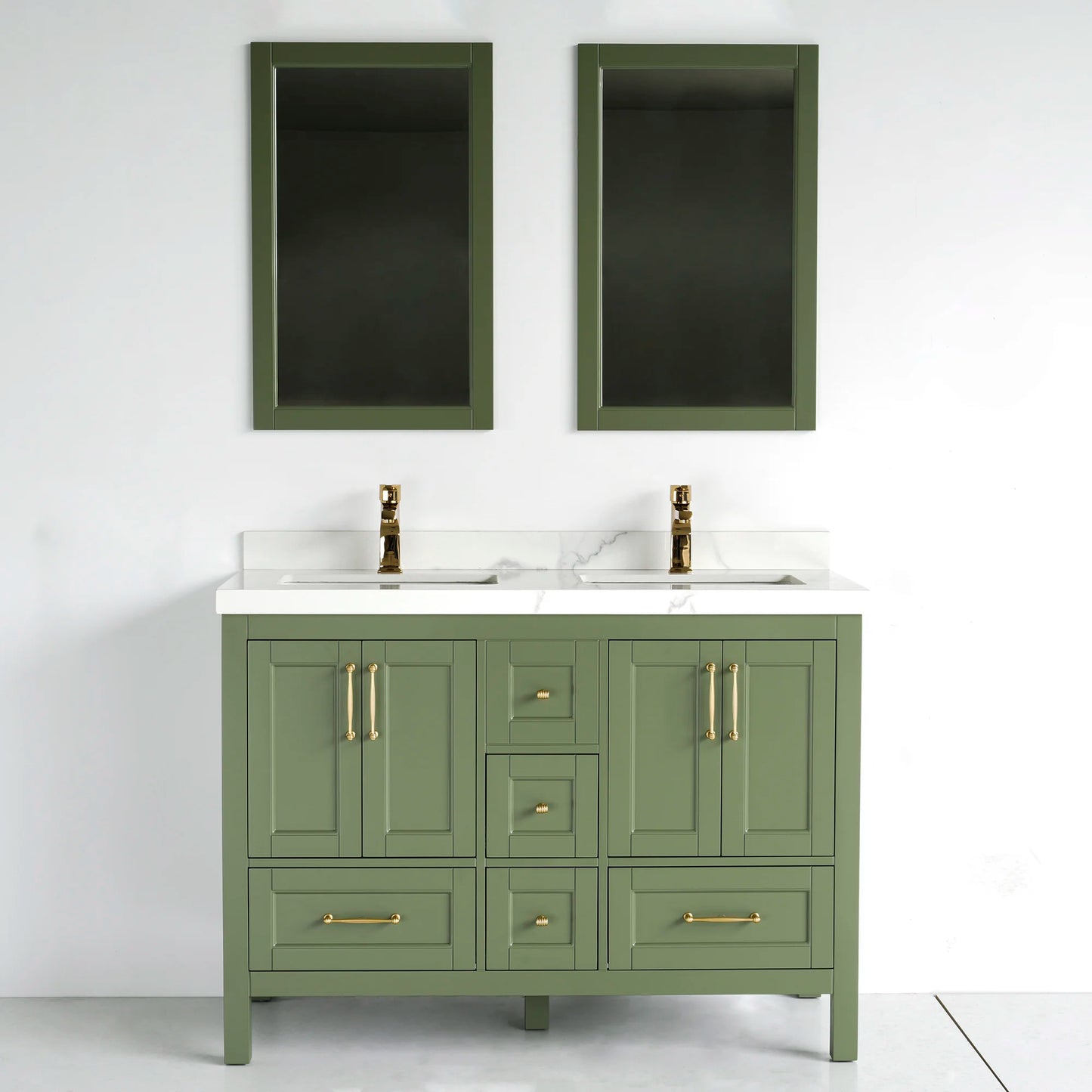 48 Inch Green Selena Double Sink Bathroom Vanity