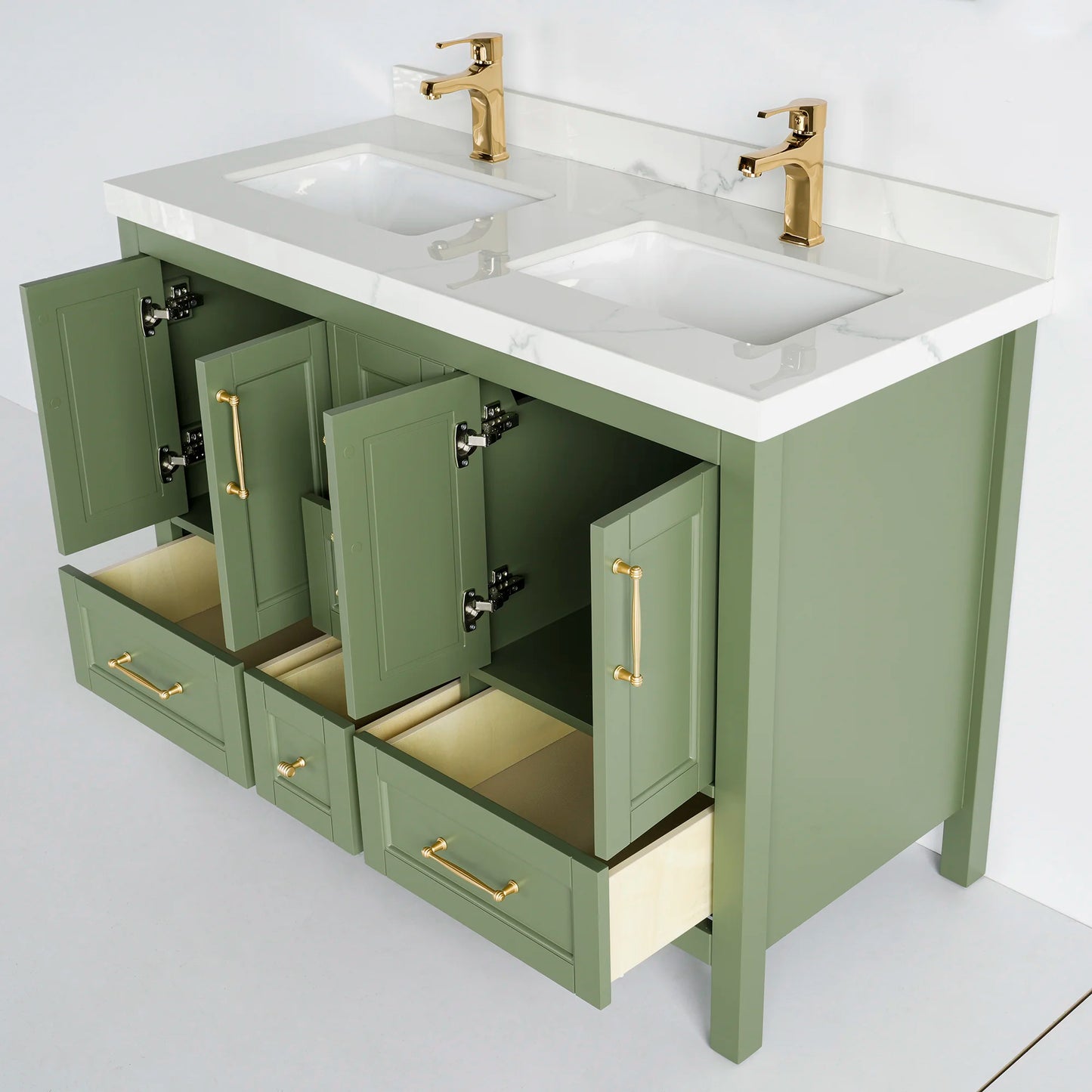 48 Inch Green Selena Double Sink Bathroom Vanity