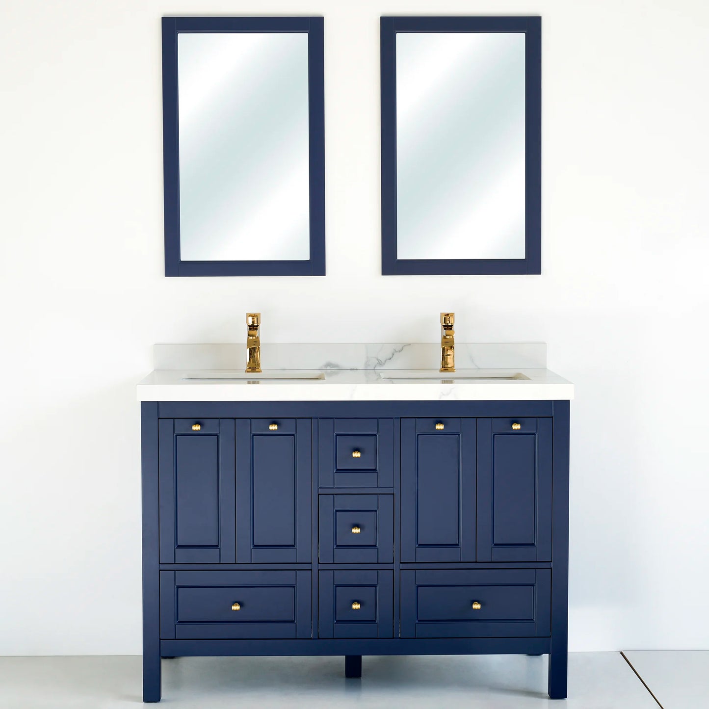 48 Inch Navy Blue Selena Double Sink Bathroom Vanity