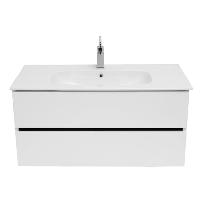 40 Inch High Gloss White Veneto Floating Bathroom Vanity
