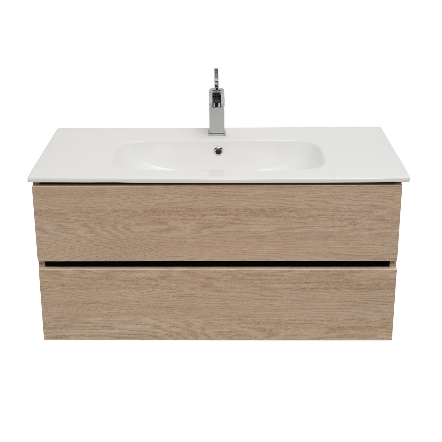 40 Inch Light Oak Veneto Floating Bathroom Vanity with Countertop