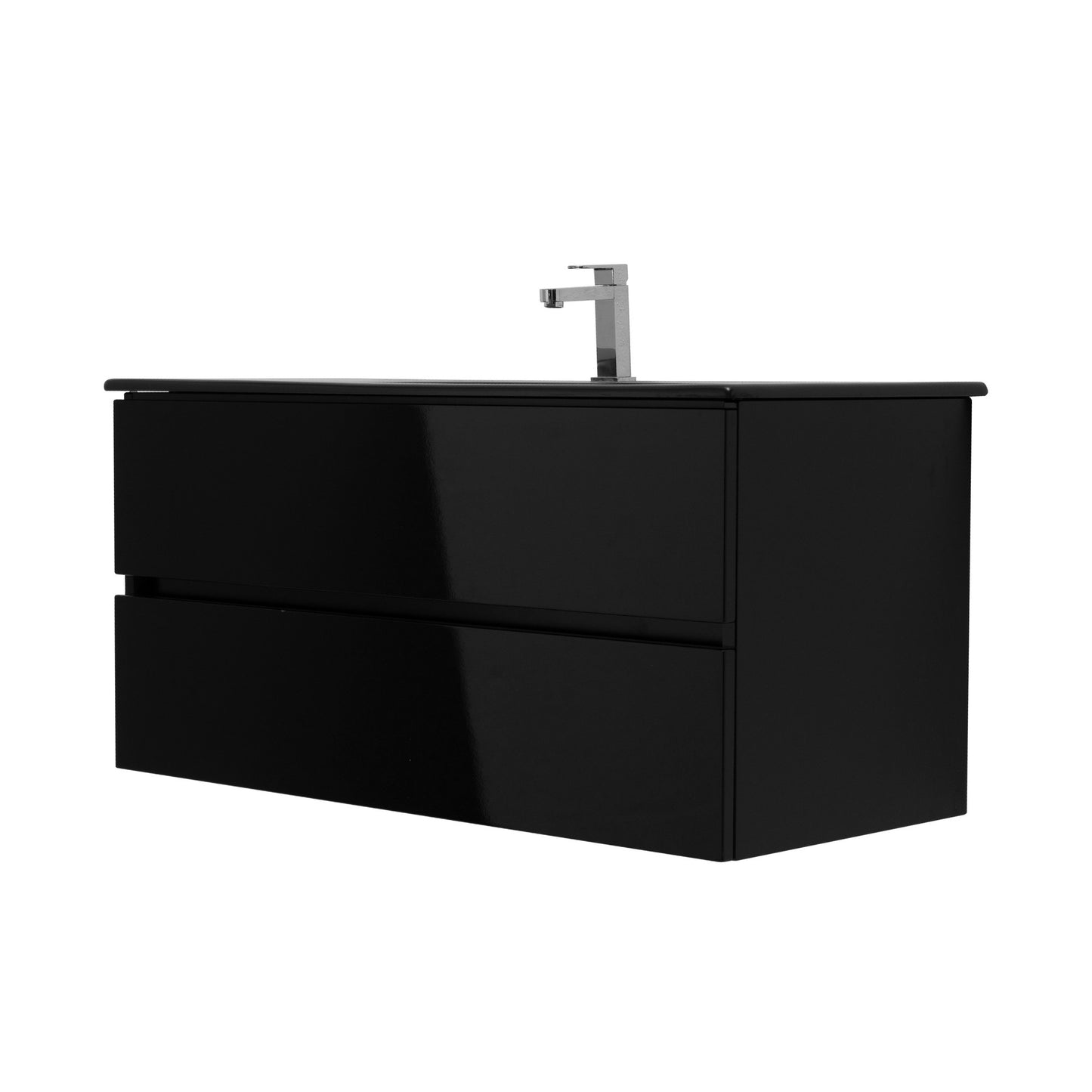 40 Inch High Gloss Black Veneto Floating Bathroom Vanity