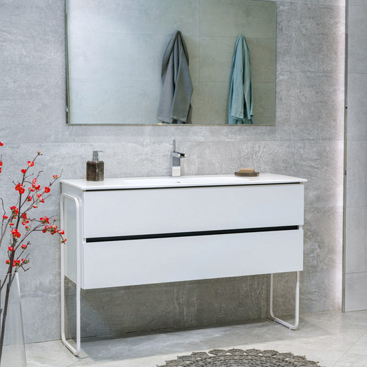 48 Inch High Gloss White Veneto Floating Bathroom Vanity