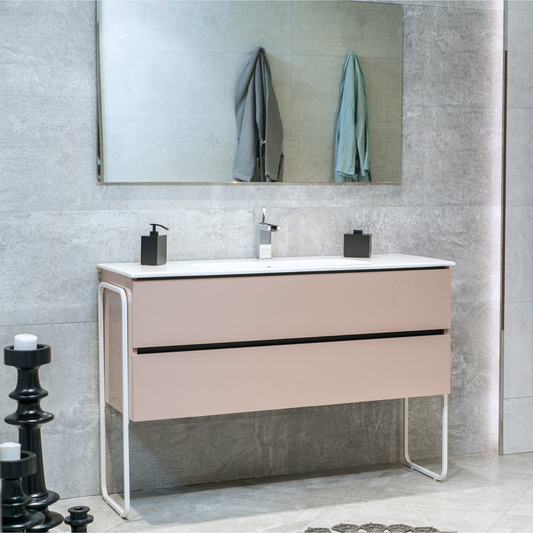 48 Inch High Gloss Capuccino Veneto Floating Bathroom Vanity