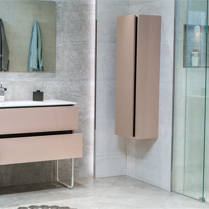 48 Inch High Gloss Capuccino Veneto Floating Bathroom Vanity