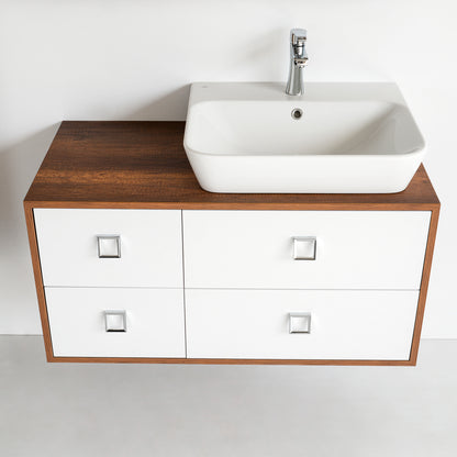 40 Inch Dark Oak & White Legno Bathroom Vanity