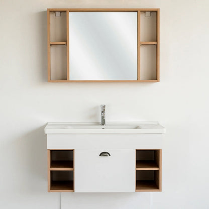 40 Inch Light Oak Lotus  Single Sink Bathroom Vanity