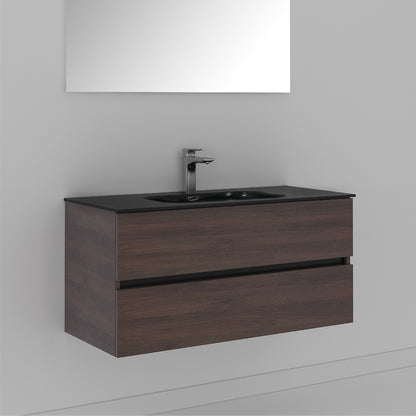 40 Inch Dark Oak Veneto Floating Bathroom Vanity