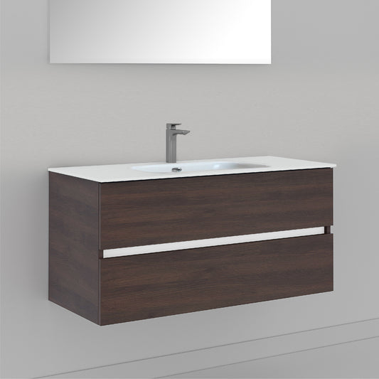 40 Inch Dark Oak Veneto Floating Bathroom Vanity