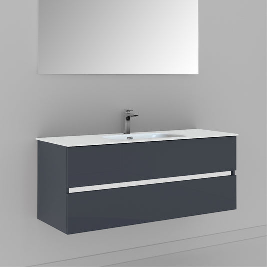 48 Inch High Gloss Anthracite Veneto Floating Bathroom Vanity