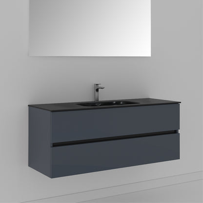 48 Inch High Gloss Anthracite Veneto Floating Bathroom Vanity